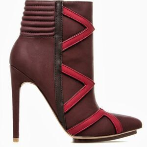 Red Maroon Heeled Boots